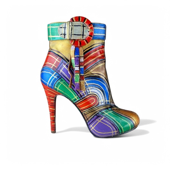 Custom Designed Womens Ankle Boots Size 7.5 - Picture 3 of 12